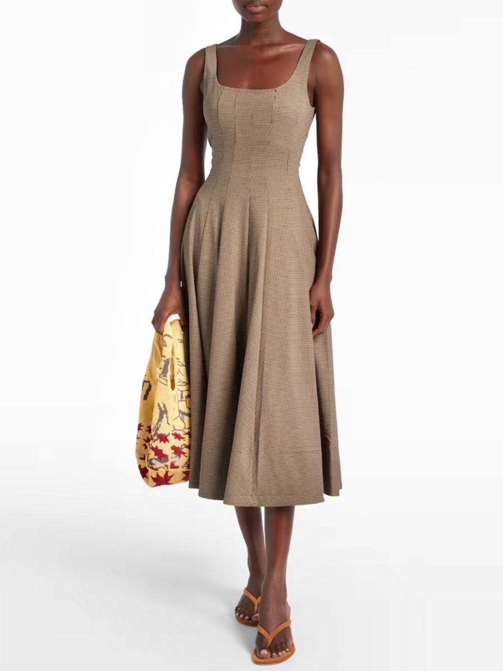 NWT Staud Wells Midi Dress Houndstooth - Picture 6 of 16